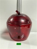 Lg Glass Lidded Apple Jar