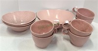 Vintage mid-century ceramic speckled dinnerware