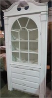 WHITE PAINTED CORNER CABINET 92" TALL BY 46" WIDE
