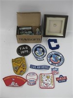Lot Of Military & Other Patches & Framed Pin