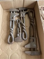 4- ANTIQUE ADJUSTABLE WRENCHES