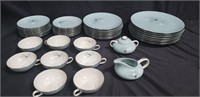 Group of 42 Franciscan China silver line dishes