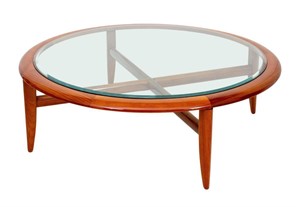 Tihany for Pace Glass-Topped Mahogany Low Table