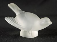 Lalique Crystal Sparrow Bird Paperweight