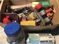 Assortment of shop supplies. Includes safety