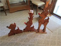 3 HAND MADE REIN DEERS