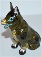 Vintage Chinese Cloisonne Dog Figurine