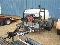 Hotsy steam cleaning system, trailer mounted