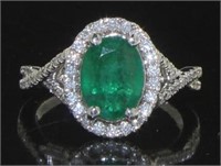 14kt Gold 1.95 ct Emerald & Diamond Ring
