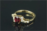 14K Gold Ruby & Diamond Ring CRV $3950