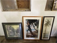 Framed Palm Tree Prints (3)