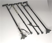 5 ADJUSTABLE BLACK WALKING CANES