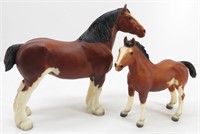 BREYER Clydesdale Stallion & Foal Horse Figurines