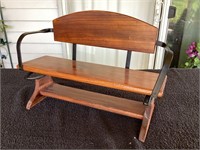 G) wooden Amish buggy seat it measures