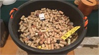 TUB OF WINE CORKS, PICTURE & WINE MAGAZINES