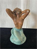 Cement Nude Mermaid Sculpture Some Wear