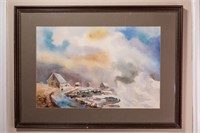 "Blue Rocks in February" by June Olson (1924-2007)