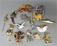 Large Lot  Animal Brooches