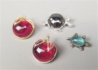 Lot of 4 "Jelly Belly" Style Brooches