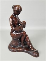 Wooden Feeding Mother Statue