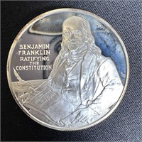 1987 Silver US Constitution Bic. Ben Franklin