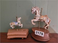 2 CAROSEL HORSE MUSIC BOXES