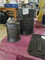 Pair of reproduce wakefield dairy bells
