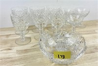 Lot of Crystal Glasses & Cut Glass Bowl