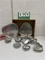 Lot of Valentine Aluminum Heart Molds