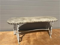 Upholstered Bench with Ornate Legs
