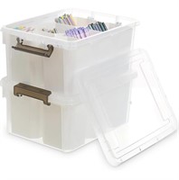 TWO STORAGE BINS WITH REMOVABLE INSERTS