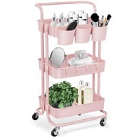 E&D FURNITURE 3 Tier Rolling Storage Cart with Whe