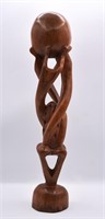 Hand Carved Mahogany Wood African Unity Statue