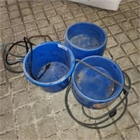 3 Heated Pet Water containers - 2 bowls & a bucket