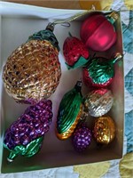 Glass Fruit and Veggie Ornaments