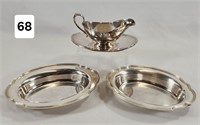 Pair of Silver 11" Oval Service Bowls