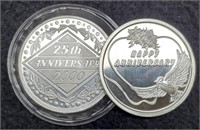 (2) 1 Troy Oz. Silver Anniversary Rounds