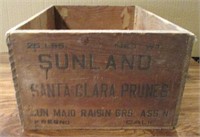 Vintage Sunland Prunes Wood Box