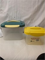 2 Storage Containers largest 9 1/2" x 8" x 7"