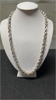 New Sterling Silver 18" Heavy Link Toggle Necklace