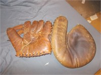 2 Antique baseball mits