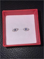 Sterling silver evil eye earrings