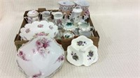 Box w/ Hand Painted Dishware Including