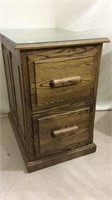 Contemp. Oak Two Drawer Wood File Cabinet