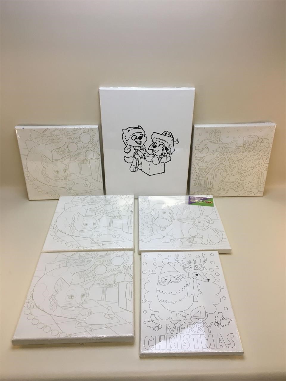 More Christmas Pre-Drawn Canvas Boards - Painting