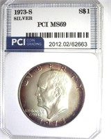 1973-S Silver Ike MS69 LISTS $11000