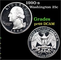 Proof 1990-s Washington Quarter 25c Grades GEM++ P