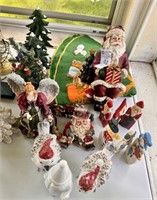 Various Christmas Decorations Including Santa