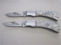 Pair of Schrade Imperial "Cracked Ice" Knives