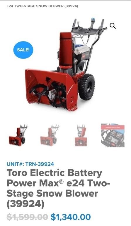 Toro Powermax e24 Snowblower 39924